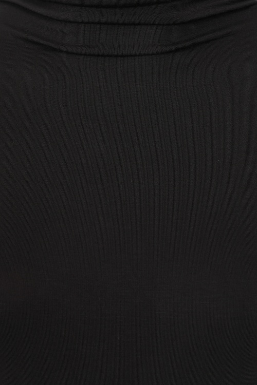 Surkana - Teagan bamboo top met col in zwart 2