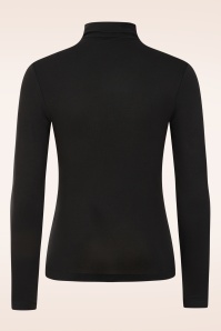 Surkana - Teagan bamboo top met col in zwart 3