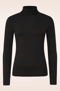 Surkana - Teagan bamboo top met col in zwart
