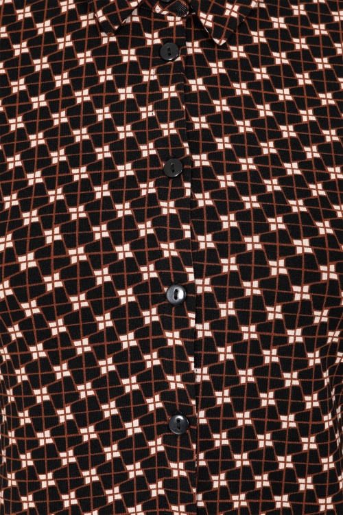 Surkana - Sadie blouse met grafische print in zwart en multi 2