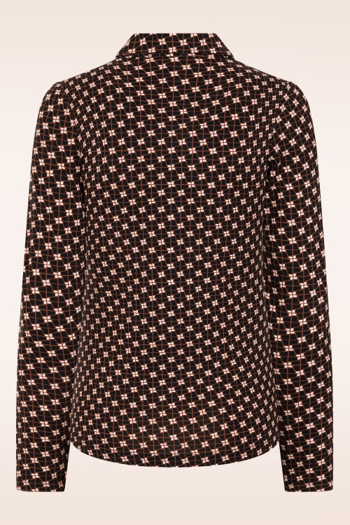 Surkana - Sadie blouse met grafische print in zwart en multi 3