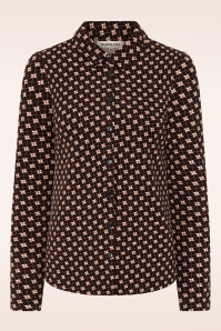 Surkana - Sadie blouse met grafische print in zwart en multi