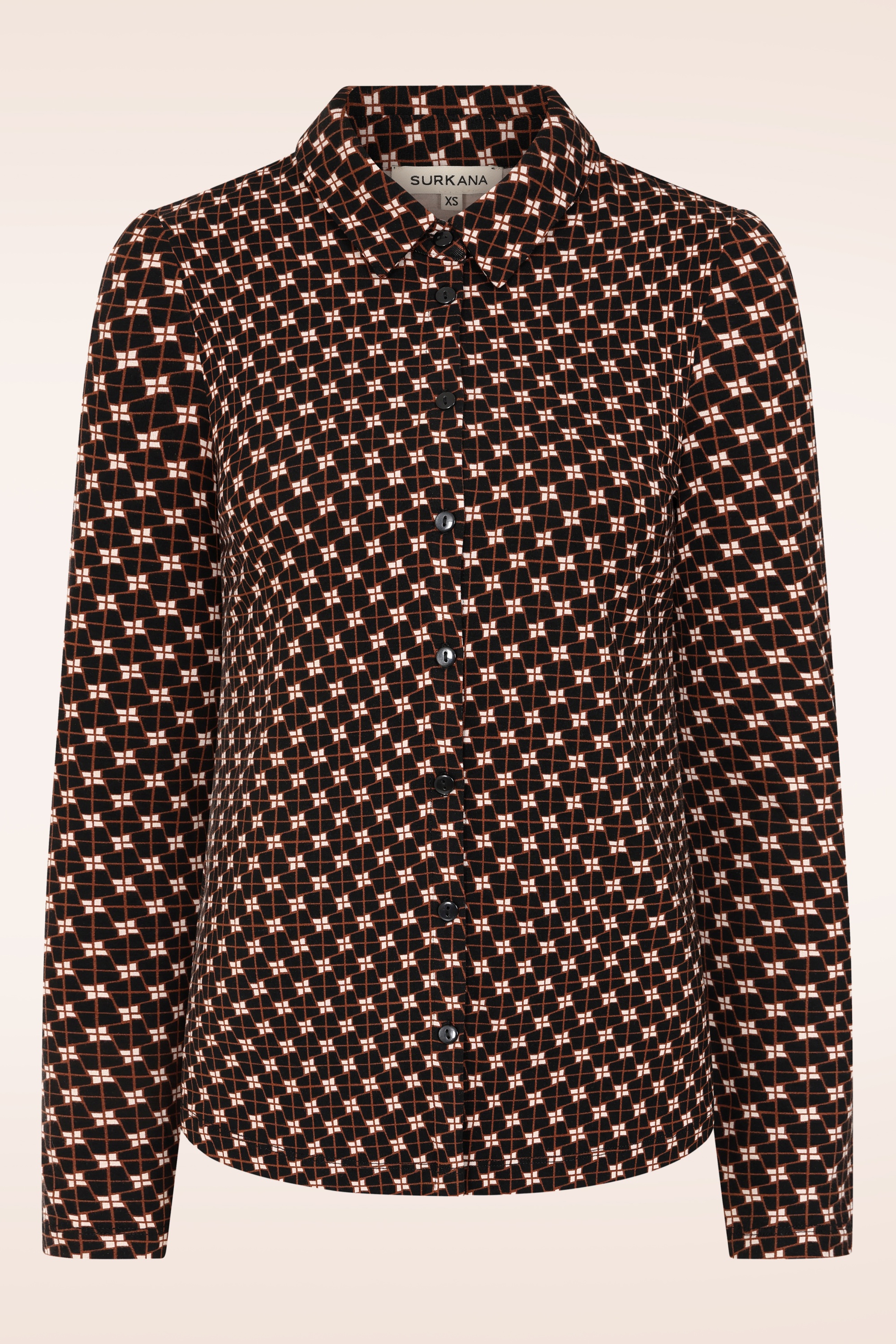 Surkana - Sadie blouse met grafische print in zwart en multi