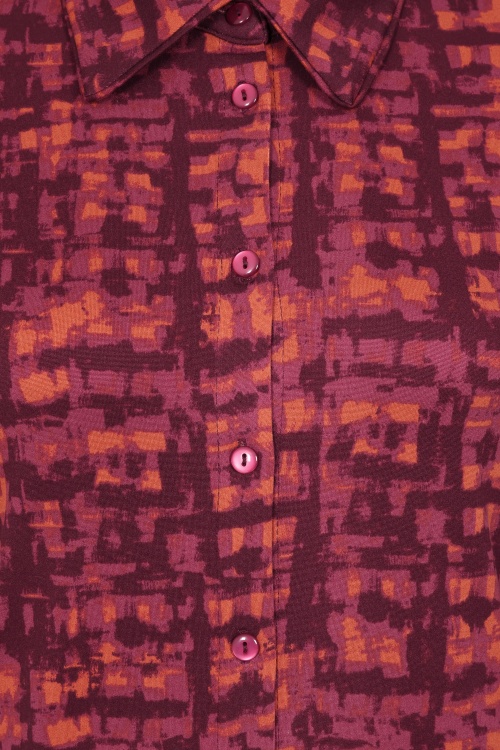 Surkana - Scarlett blouse met grafische print in maroon  2