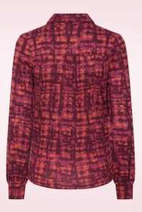 Surkana - Scarlett blouse met grafische print in maroon  3