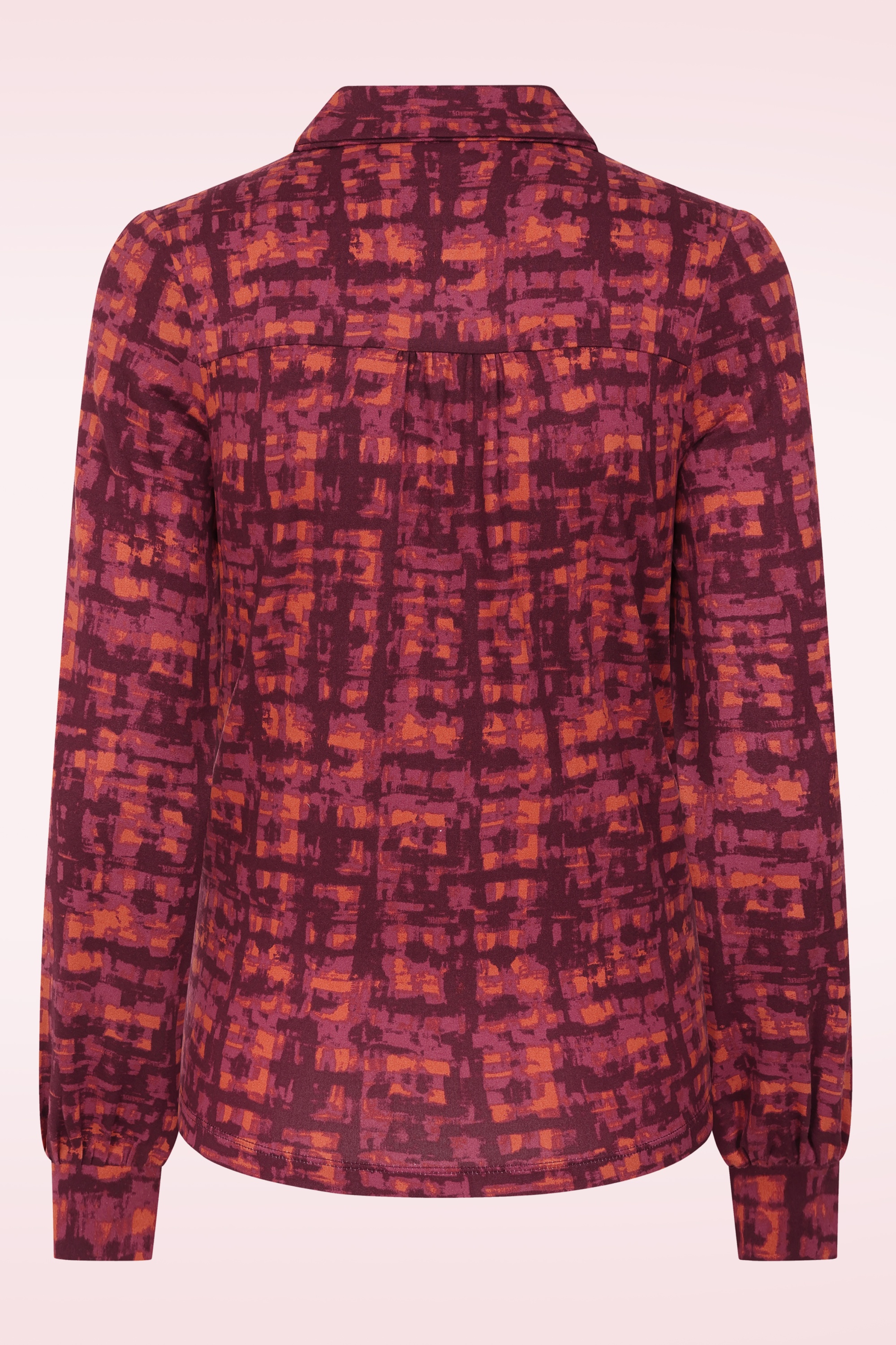 Surkana - Scarlett blouse met grafische print in maroon  3