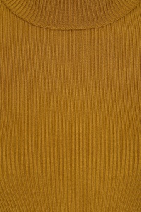 Surkana - Regina rib top met col in okergeel  3