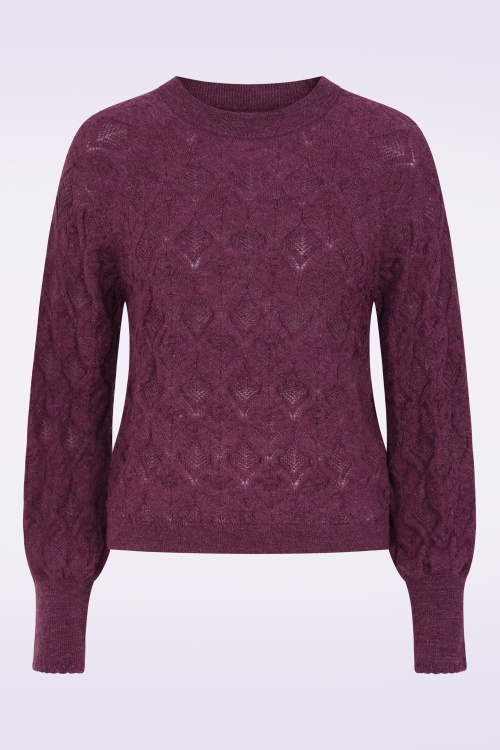 Surkana - Julieta gebreide trui in pruimpaars 