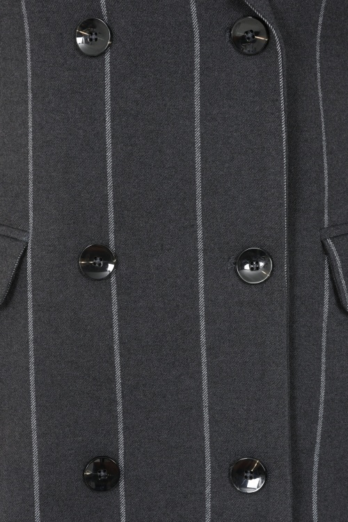 Surkana - Pipa Sleeveless Pinstripe blazer jurk in donkergrijs 2