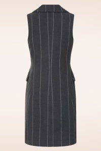 Surkana - Pipa Sleeveless Pinstripe blazer jurk in donkergrijs 3