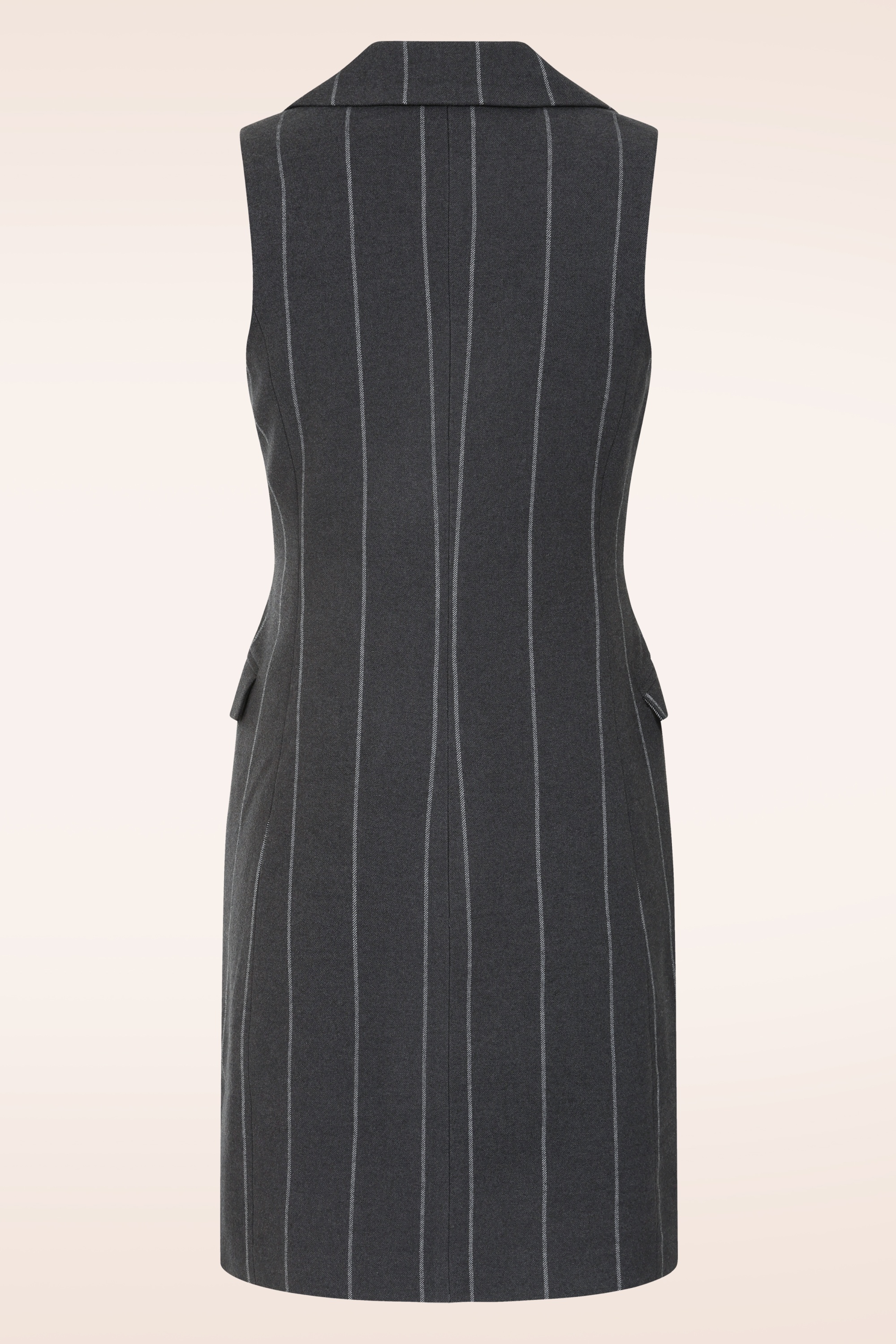 Surkana - Pipa Sleeveless Pinstripe blazer jurk in donkergrijs 3