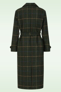 Surkana - Cassie Herringbone Check jas in kakigroen 3