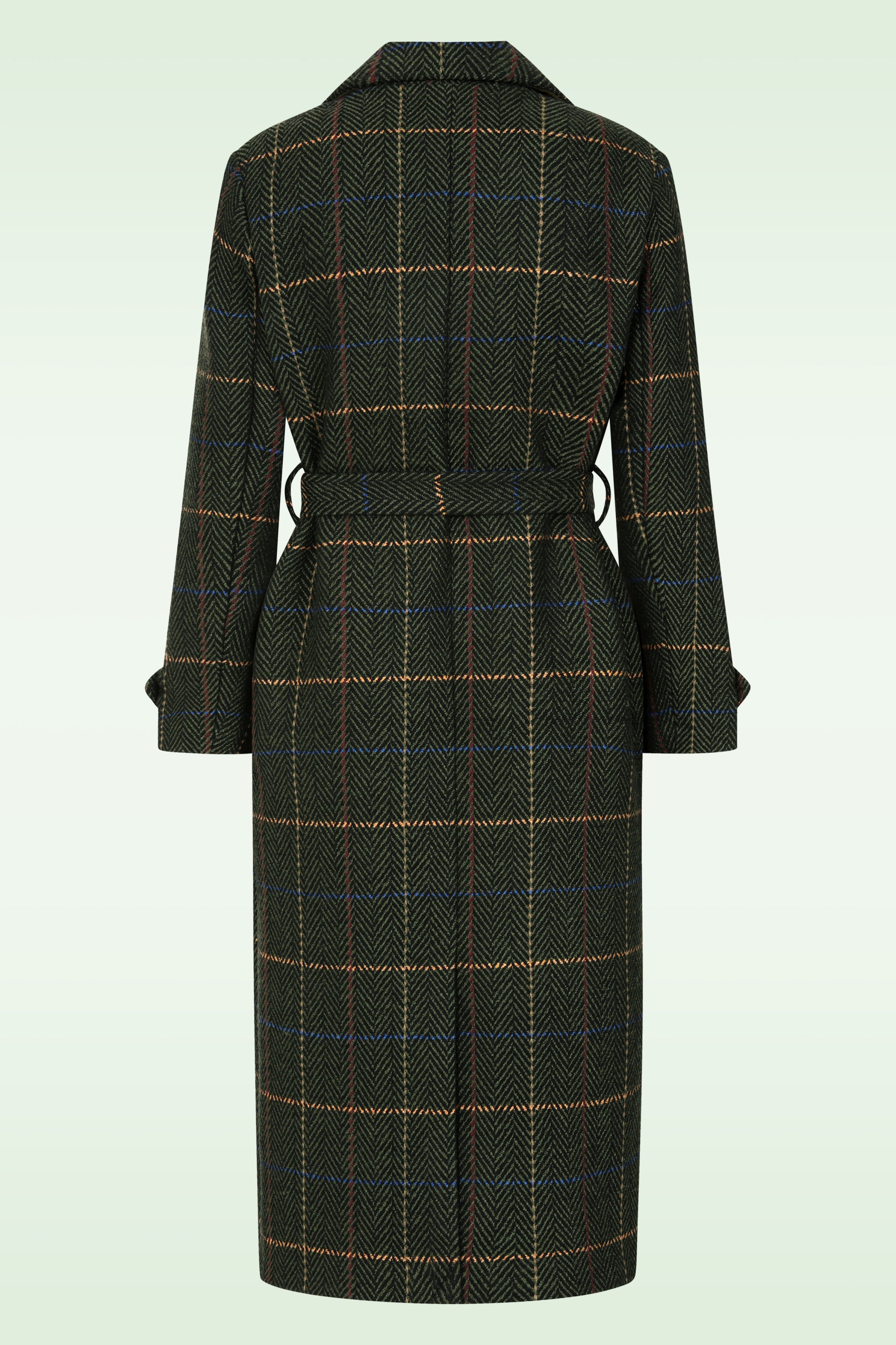 Surkana - Cassie Herringbone Check jas in kakigroen 3