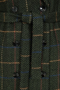 Surkana - Cassie Herringbone Check jas in kakigroen 2