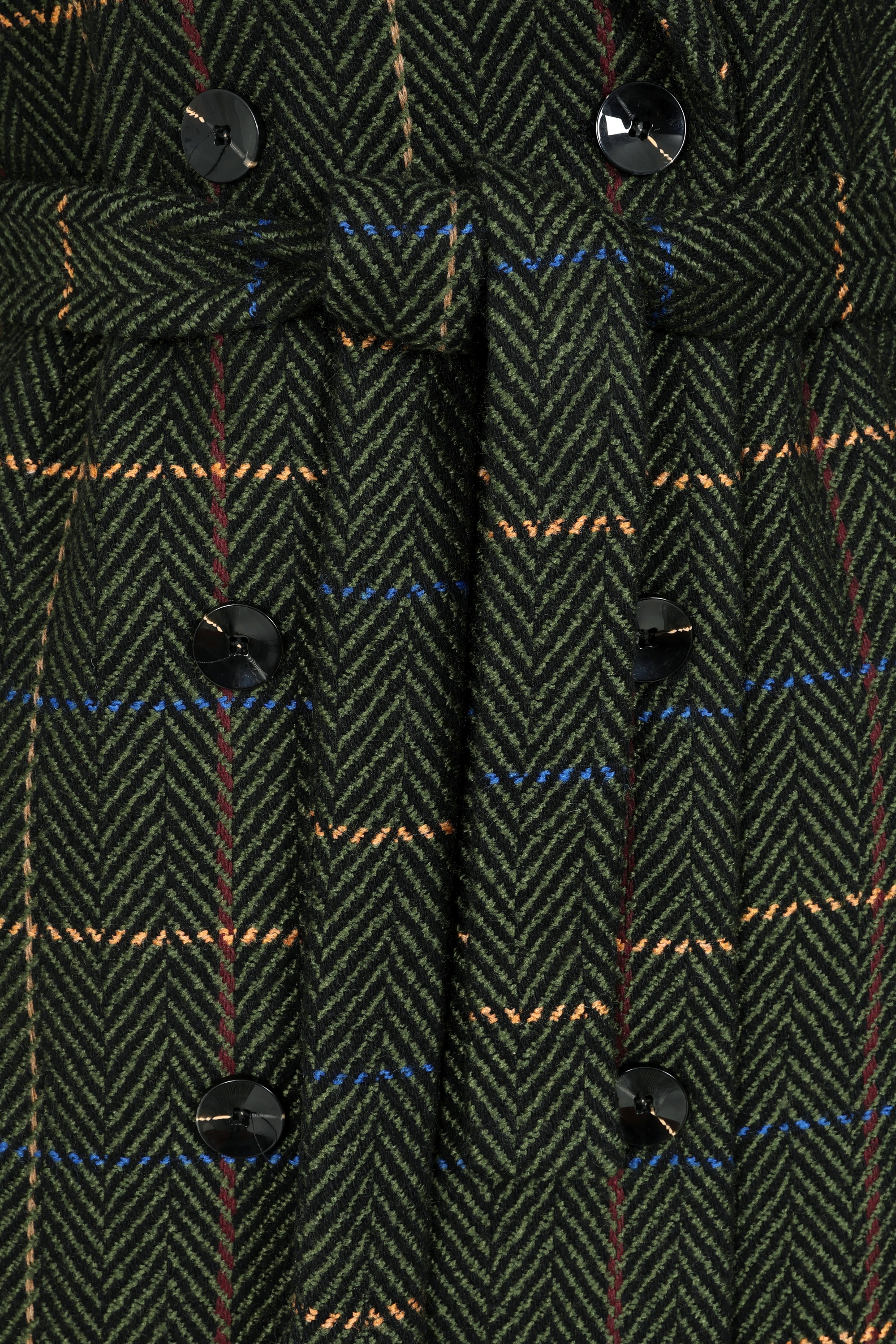 Surkana - Cassie Herringbone Check jas in kakigroen 2