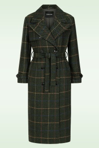 Surkana - Cassie Herringbone Check jas in kakigroen