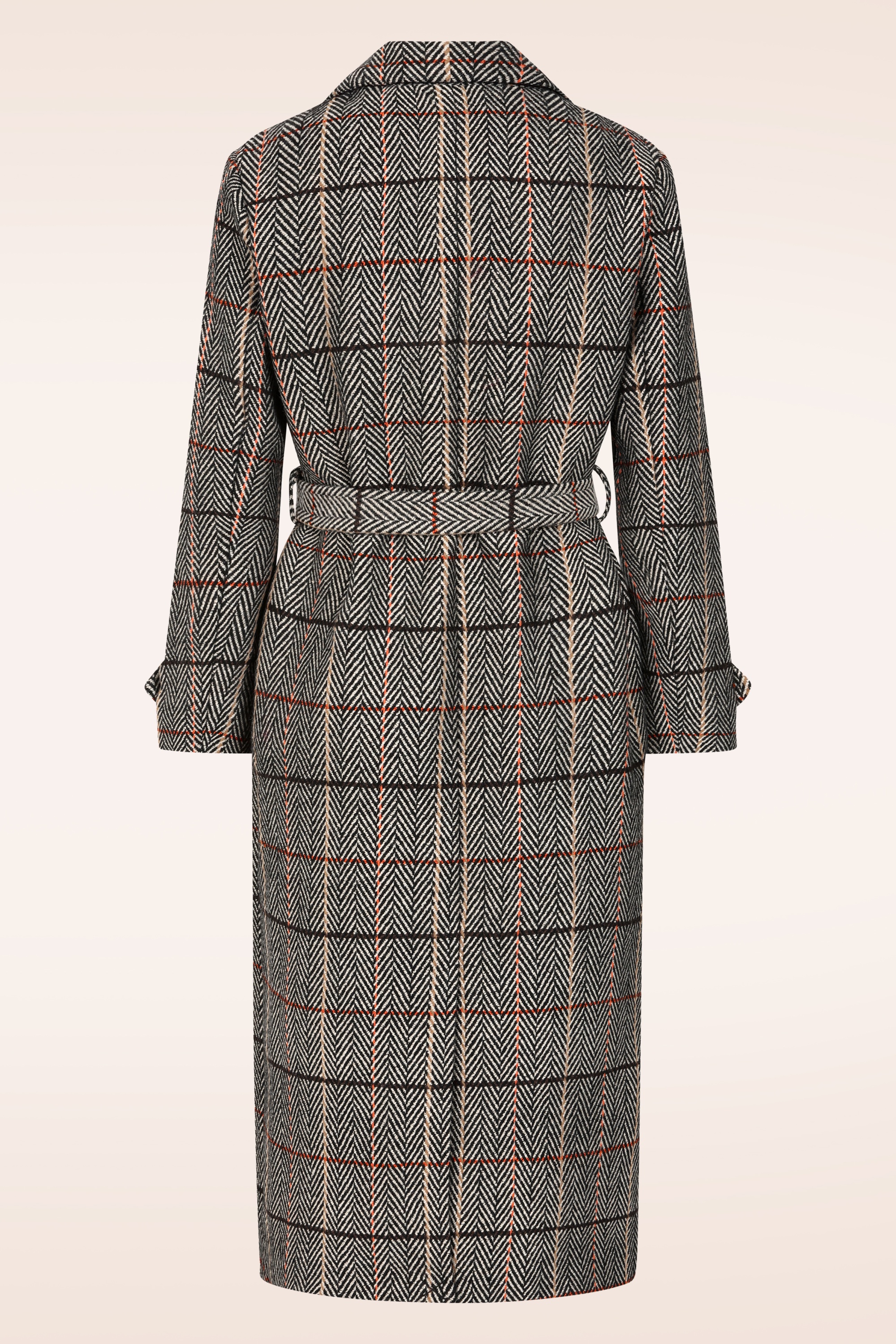 Surkana - Cassie Herringbone Check jas in beige 5