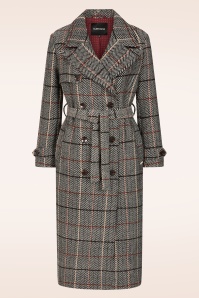 Surkana - Cassie Herringbone Check jas in beige 2