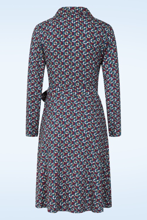 Circus - Roulade Wrap jurk in blauw en multi 3