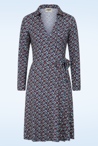 Circus - Roulade Wrap jurk in blauw en multi