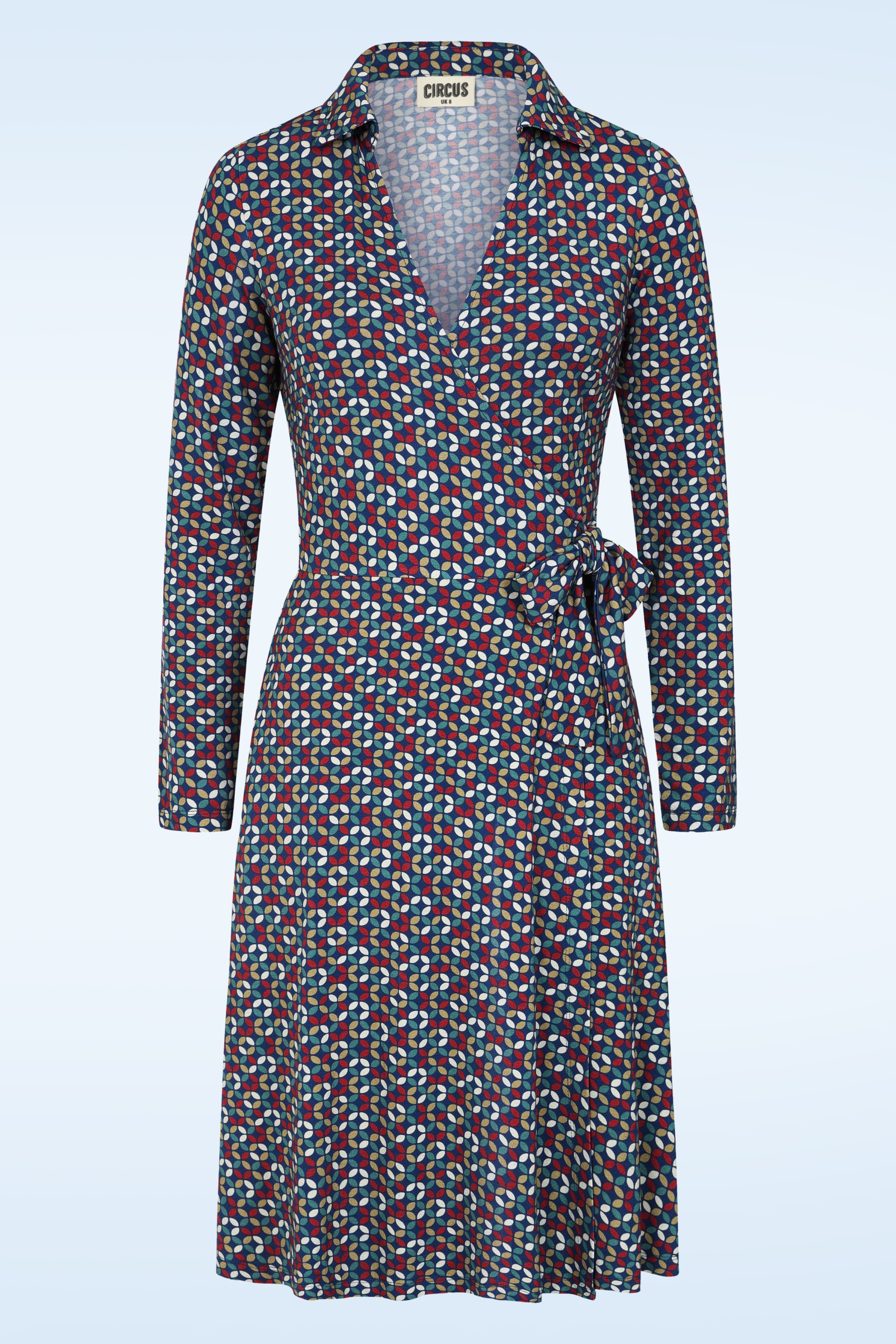 Circus - Roulade Wrap jurk in blauw en multi