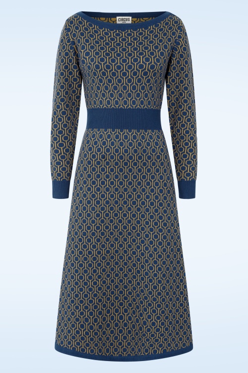 Circus - Teellis gebreide jurk in blauw