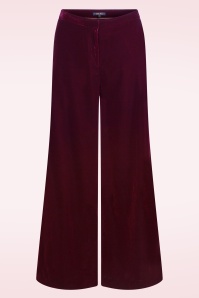 King Louie - Peppa Gamine Velvet pantalon in bordeaux rood