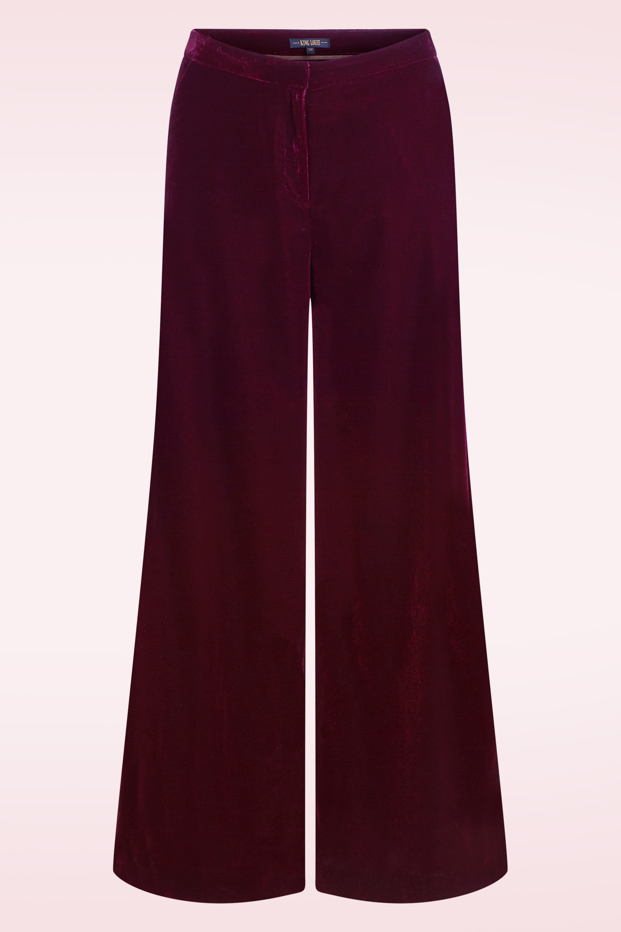 King Louie - Peppa Gamine Velvet pantalon in bordeaux rood