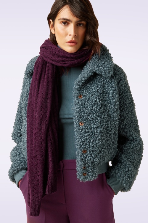 King Louie - Carre ajour sjaal in porto rood