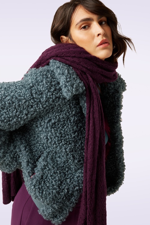 King Louie - Carre ajour sjaal in porto rood 3