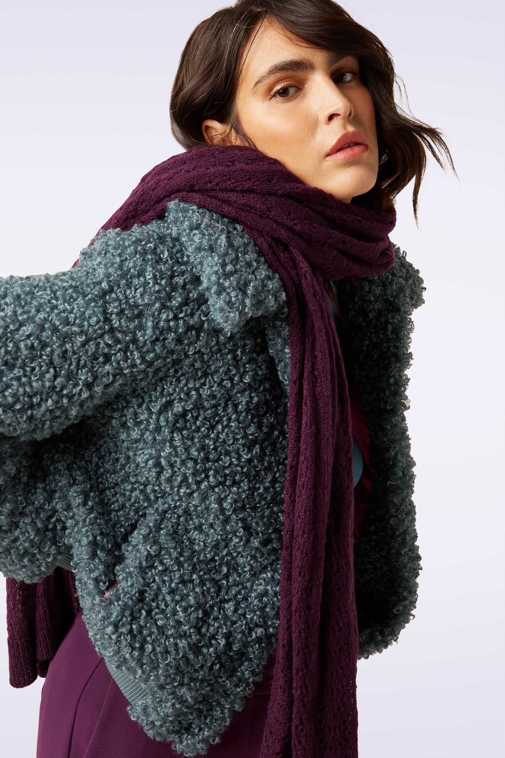 King Louie - Carre ajour sjaal in porto rood 3