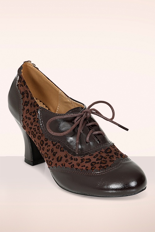 Banned Retro - Bertie Leopard shoe booties in bruin 3