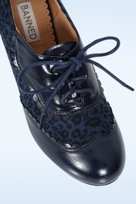 Banned Retro - Bertie Leopard shoe booties in navy 2