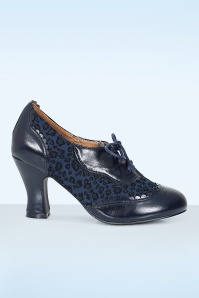 Banned Retro - Bertie Leopard shoe booties in navy