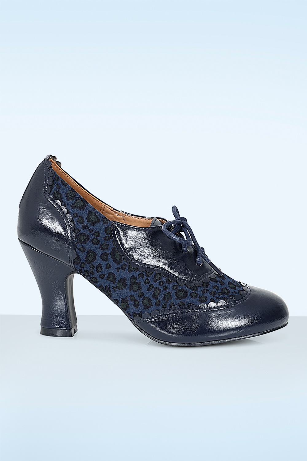 Banned Retro - Bertie Leopard shoe booties in navy