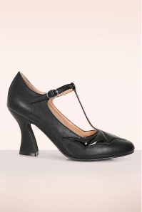 Banned Retro - Elvira T-Strap pumps in zwart