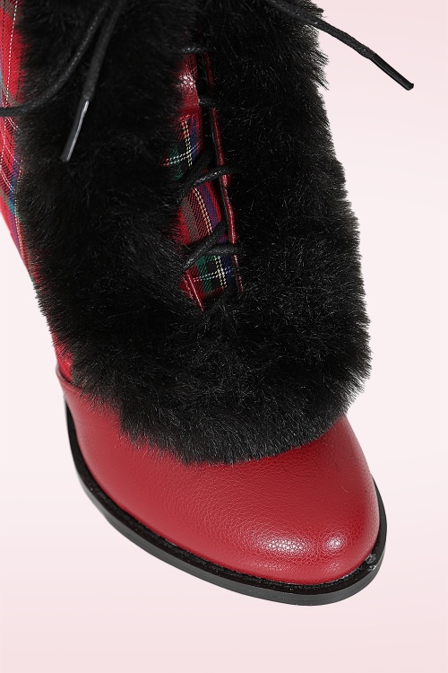 Banned Retro - Chic Charlotte booties in rood 2