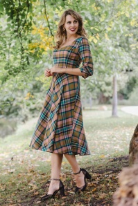 Banned Retro - Didi Checkered swing jurk in poederroze