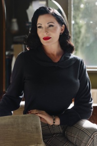 Mademoiselle YéYé - Tune in gebreide jurk in zwart en wit