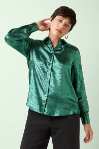 King Louie - Maisie Flambe blouse in zilvergroen 