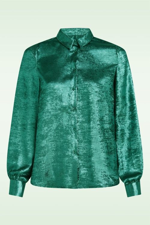 King Louie - Maisie Flambe blouse in zilvergroen  2