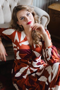 K-Design - Stella Crossover maxi jurk in donker oranje