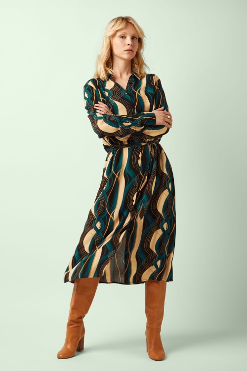 King Louie - Olive Elysse Midi jurk in zwart