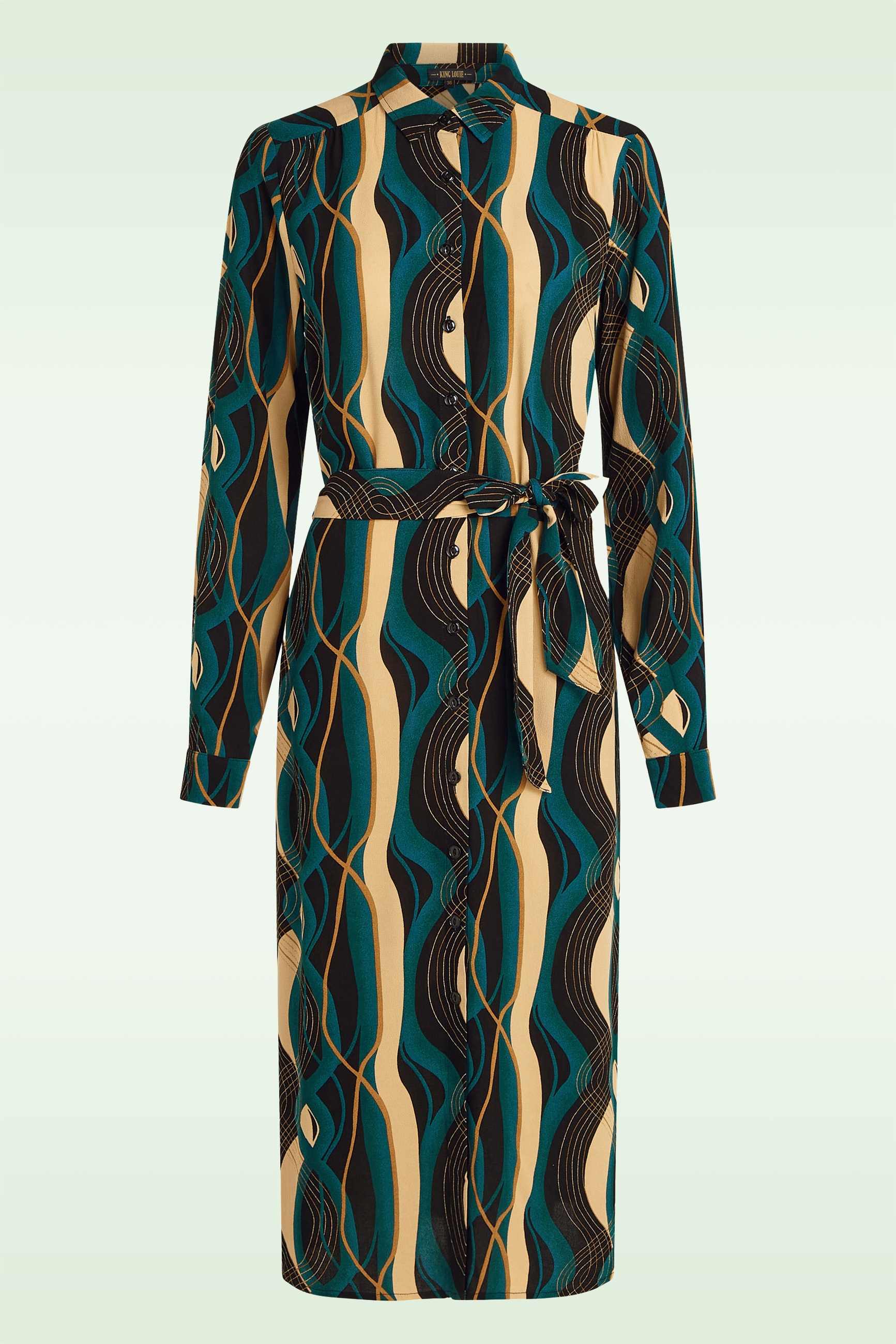 King Louie - Olive Elysse Midi jurk in zwart 2