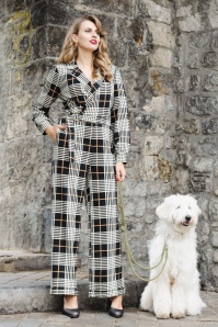 K-Design - Daria Tartan jumpsuit in zwart