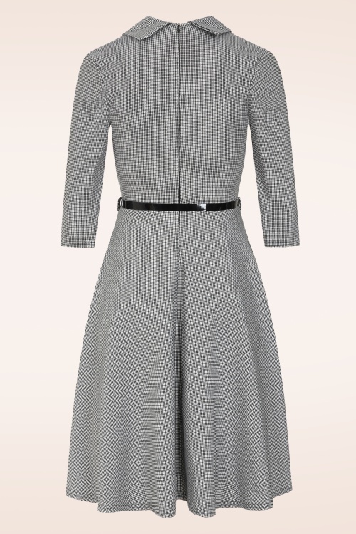 Vintage Chic for Topvintage - Topvintage exclusive ~ Arinde Pied de Poule swing jurk in zwart en wit 3