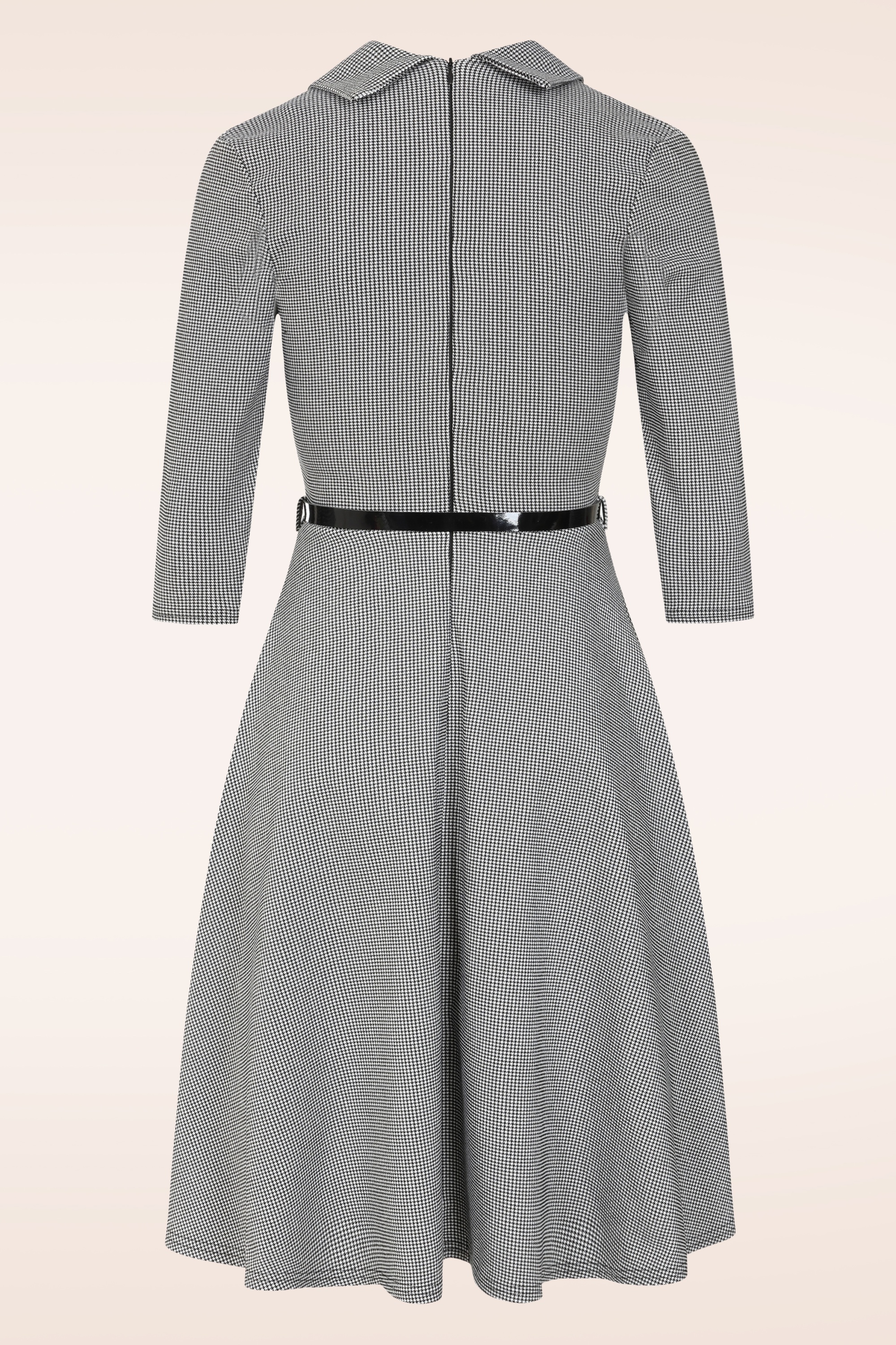 Vintage Chic for Topvintage - Topvintage exclusive ~ Arinde Pied de Poule swing jurk in zwart en wit 3