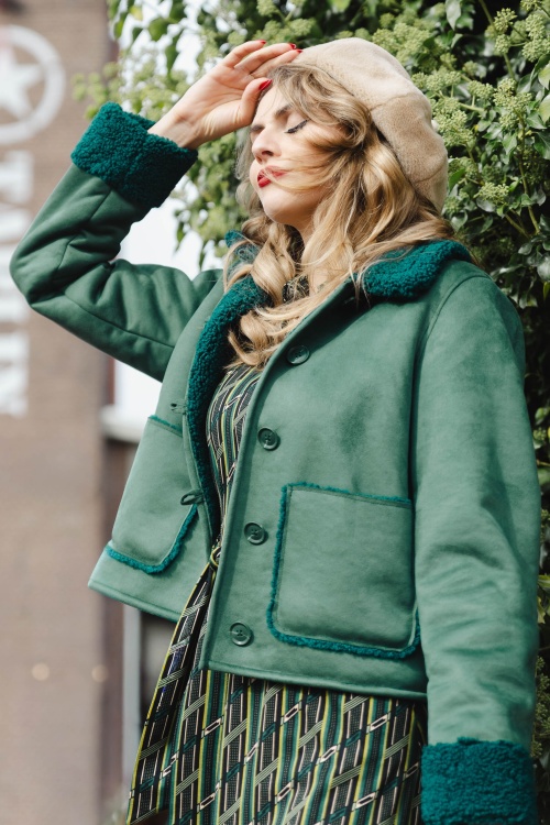 King Louie - Dina Lammy jas in pine groen