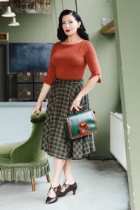 Timeless - Sophie wollen geruite rok in groen