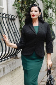 Vintage Chic for Topvintage - Topvintage exclusive ~ Beatrice jacquard blazer in zwart